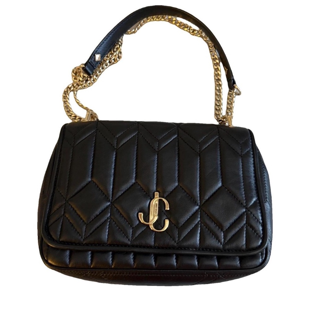 Jimmy Choo Black Quilted Leather Shoulder Bag